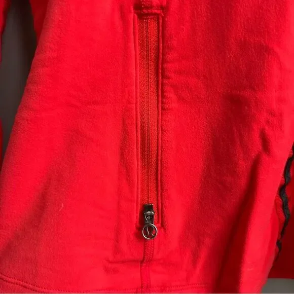 Lululemon Run Toasty Tech Pullover Love Red Size 6 1/4 Zip Running Jacket Shirt - Picture 11 of 15